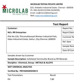 Exfoliated Vermiculite Test Report