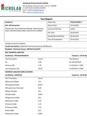 Exfoliated Vermiculite Test Report